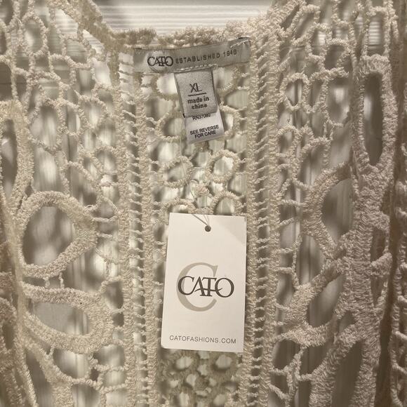 Cato Crochet Open Cardigan Duster Hippie Boho Size XL Festival Fairy Western NWT - Picture 3 of 3